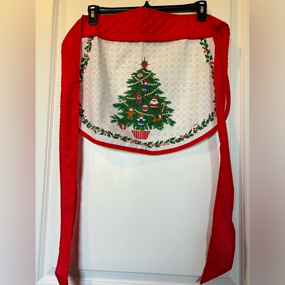 🎄Vintage 1980’s Gourmet Gallery Half Apron Christmas Tree Design Holidays 🎄 - Picture 1 of 6
